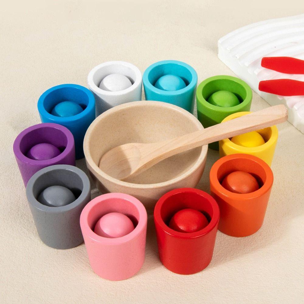 Multicolor Color Cups Matching Game Color Matching Sorting Cognition Game Education Toy  For Kids