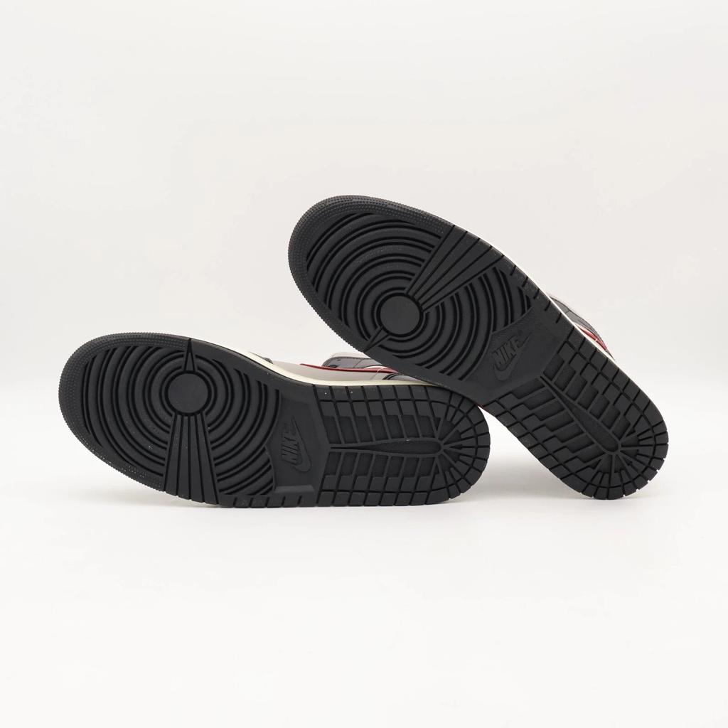 BQ6472-060 Nike WMNS Air Jordan 1 Mid Black Grey Gym Red