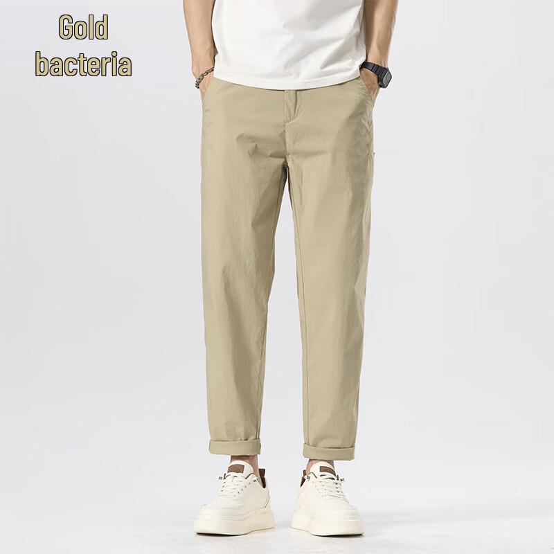 Men s Tapered Casual Elastic Waist Pants 36