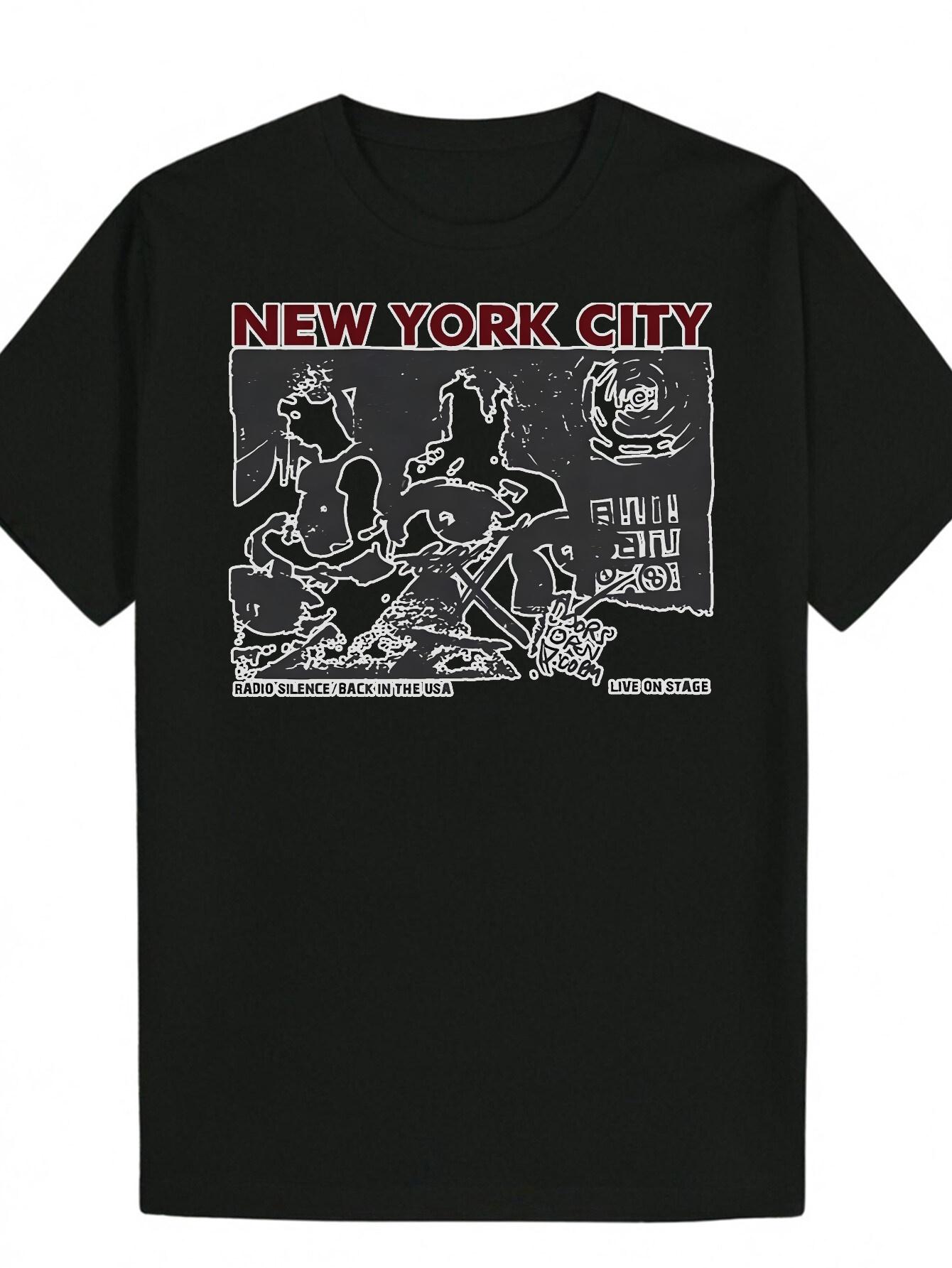 Graphic T-shirt - New York City Skyline & Statue of Liberty Design S
