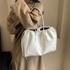 Solid Vintage Color Large Capacity Underarm Tote Bag For Daily Travel And
