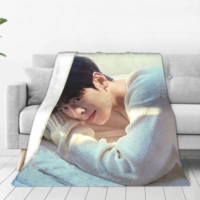 Cha Eun Woo Blanket Super Soft Flannel Sofa Throw Blanket for Home Bedroom Outdoor Throws Bedspread Quilt