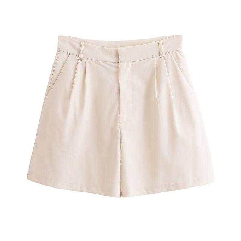 

Fashion Style 2024 Summer New Women s Clothing Slit Design Sleeveless V-neck Vest High Waist Shorts 2010797 Shorts L