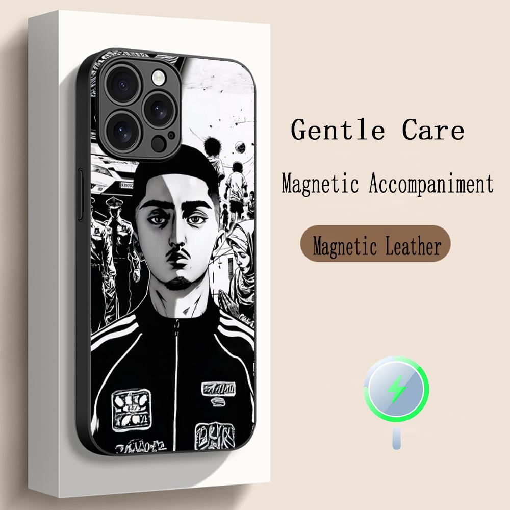 

Hot singer Morad pattern design Phone Case For iPhone 16 15 14 13 12 11 Plus Pro Max High-end Luxury Magsafe Sheepskin iPhone 16 Pro Max