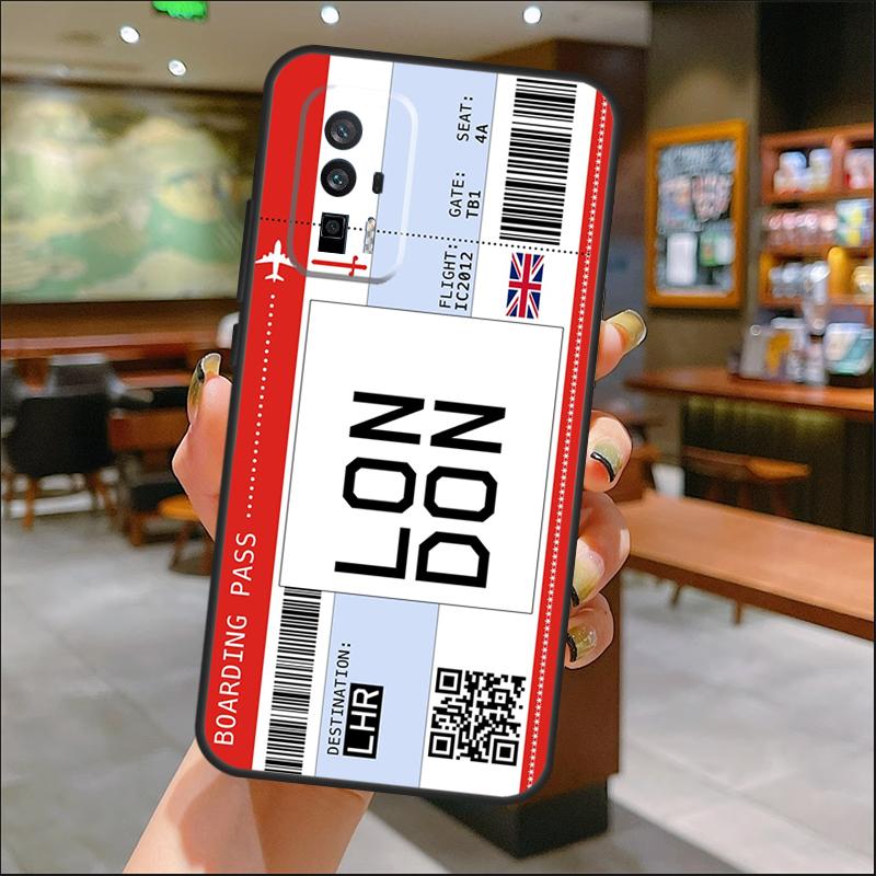 Boarding Pass Ticket Case For Xiaomi 14T Pro 13T 11T 12T 13 14 15 Ultra POCO X7 Pro X3 X5 X6 M6 F5 F6 Pro Cover