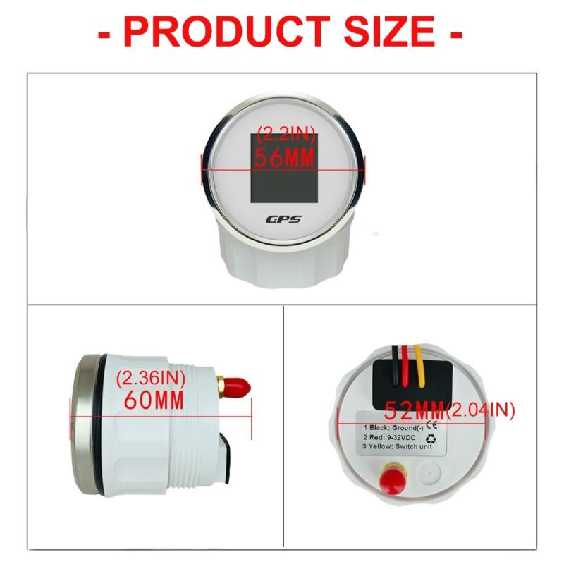 Digital Map Speed Gauges 52mm Display Real Time Navigation Data Trip Odometer Digital Speed Meter for Car Boat Motorcycle
