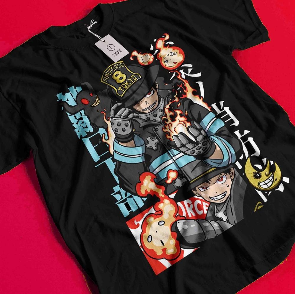 

Fire Force Shirt Shinra Tshirt Benimaru T-Shirt Maki Tee Arthur Tamaki Kotatsu BB1543 4XL