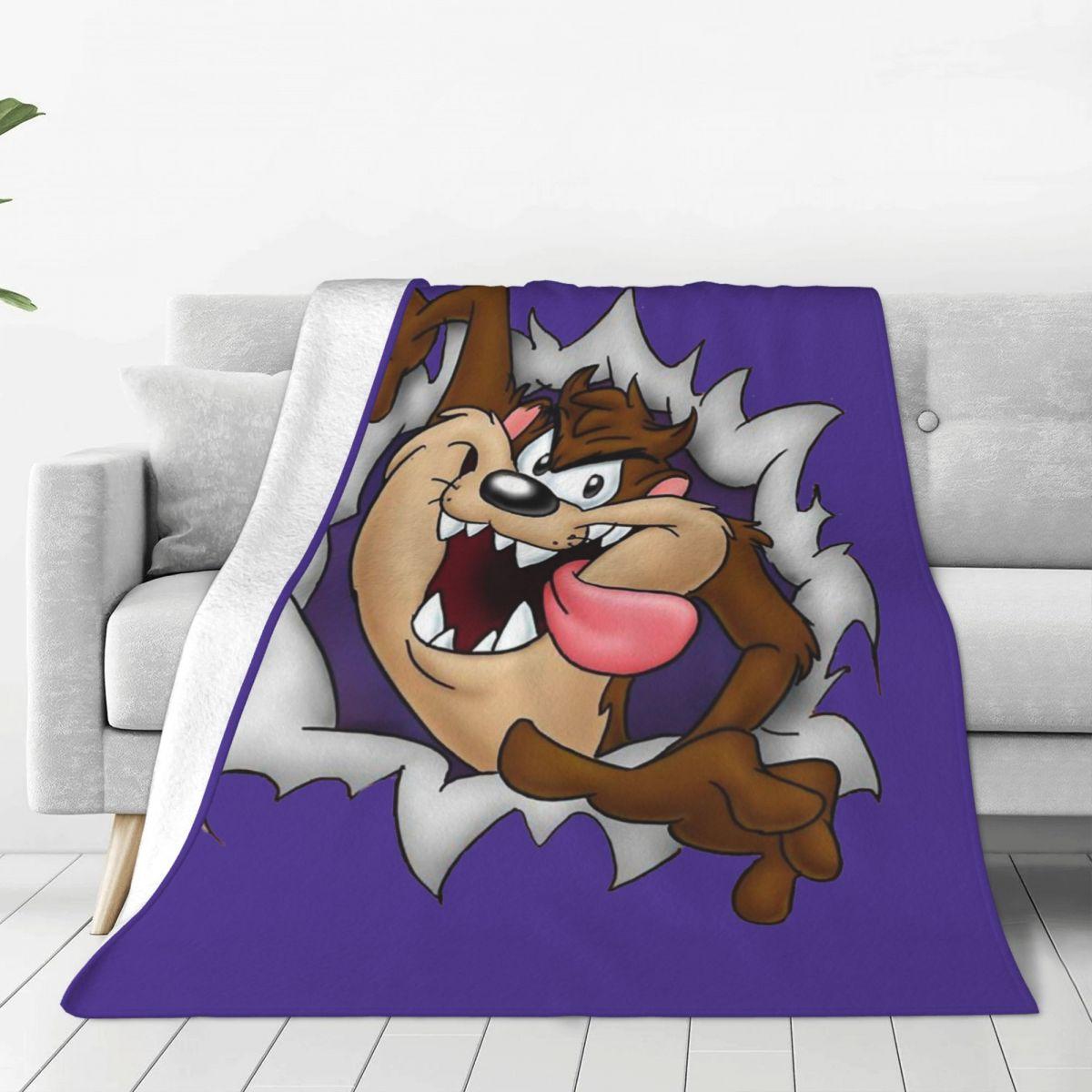 Tasmanian Devil TAZ Cartoon Fleece Throw Blankets Blankets for Bed Couch Lightweight Quilt 75X95CM