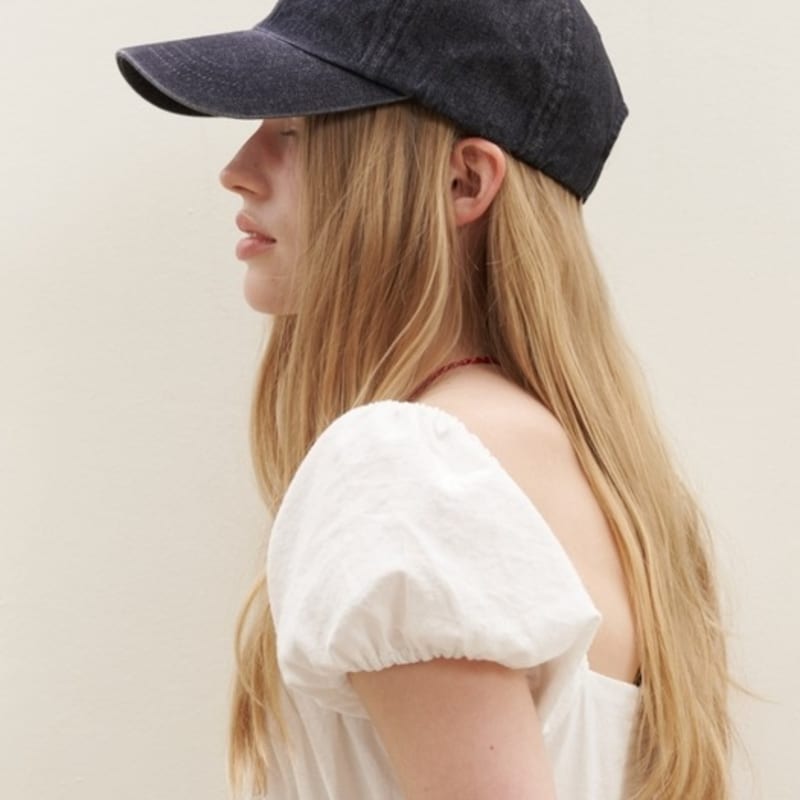 LIEBE MICH MONSTER Vintage Denim LMM Logo Baseballkappe_Schwarz