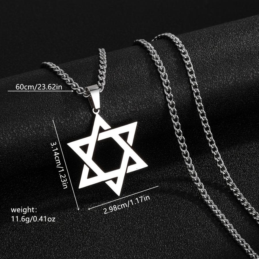 [Collana Coppia Esagramma] Collana Esagramma in Acciaio Inossidabile Nero Dorato - Ciondolo Stella Esagonale Gioielli Traforati Set Coppia - Regalo per le Feste