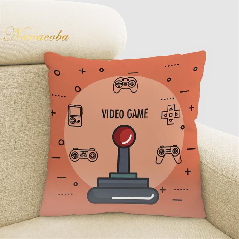 New Game Lover Modrý Potah na polštář Klávesnice Rukojeť Headset Throw Pouzdro na polštář Herní křeslo Dekor do auta Ochrana pasu na polštář