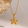Youthway Color Preservation Stainless Steel Flower Pendant Necklace For Women Gold   Gold-Plated Waterproof Jewelry