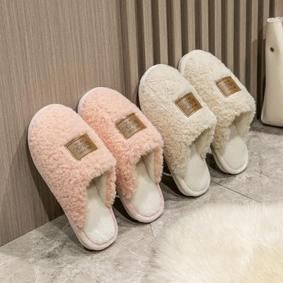 New Winter Indoor Slippers Men Plush Fleece Flat Slippers Sweet Thick Soled Indoor Cotton Slippers For Couple Shoes TG02