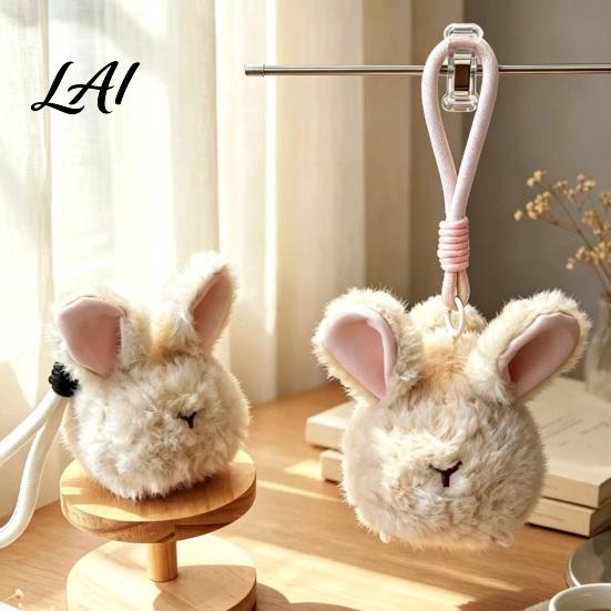Woven Bracelet Ornament Plush Animal Keychain Soft Stuffed Pendant with Braided Cord Round Cute Collectible Accessory Bunny Sheep Charm for