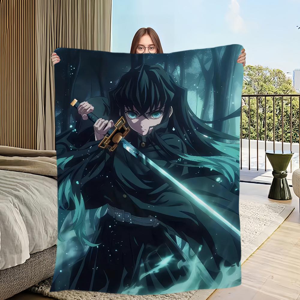 Blanket Soft Comfortable Nap Plush Suitable Iiving Room Office Bedroom Birthday D-Demon Slayer Kimetsu No Yaiba-S Home Kid Gift