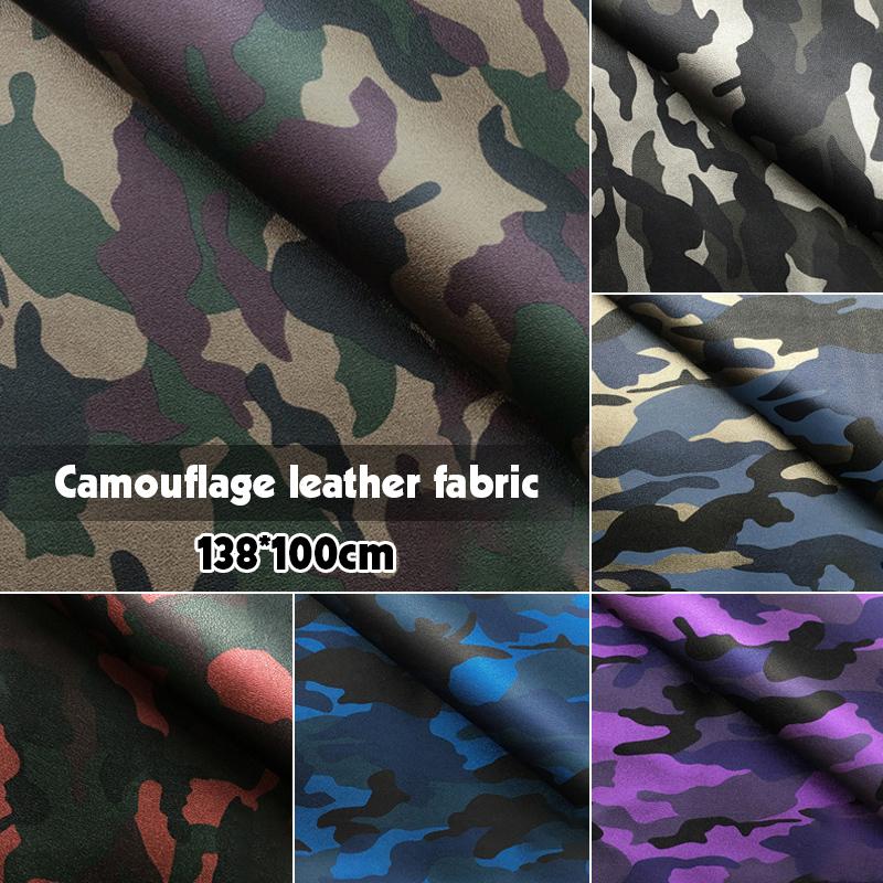 100*138cm Camouflage Faux Leather Artificial PU Leather Fabric For Upholstery Background Wall Sliding Door Furniture Material