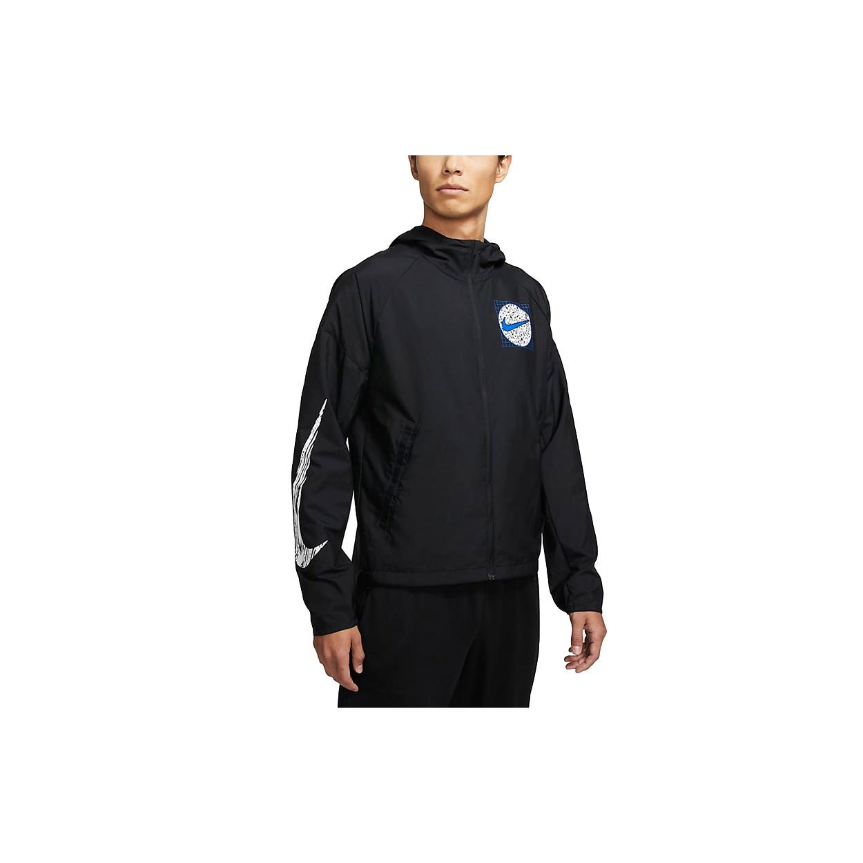 Nike Wild Run Casual Running Hooded Jacket Black Men s DA0191-010 XL