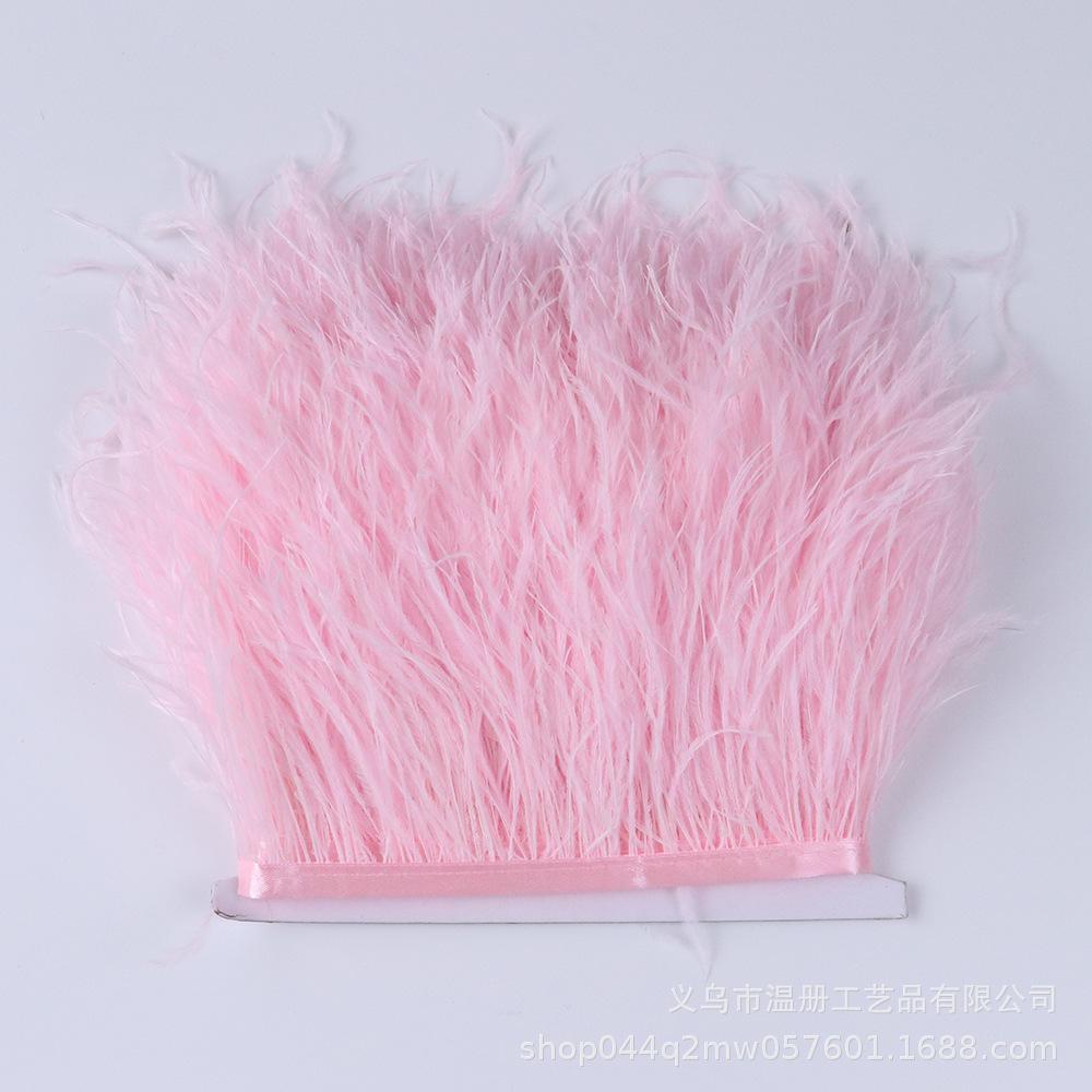8-10Cm Ostrich Trim Khaki Feather Ribbon Fringe For Sewing High Quality Plumas Crafts Costumes Party Decoration