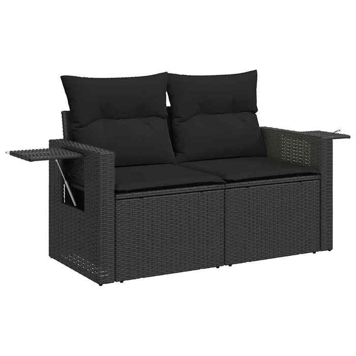 VidaXL Salon de jardin 5 pcs avec coussins noir résine tressée 3267875