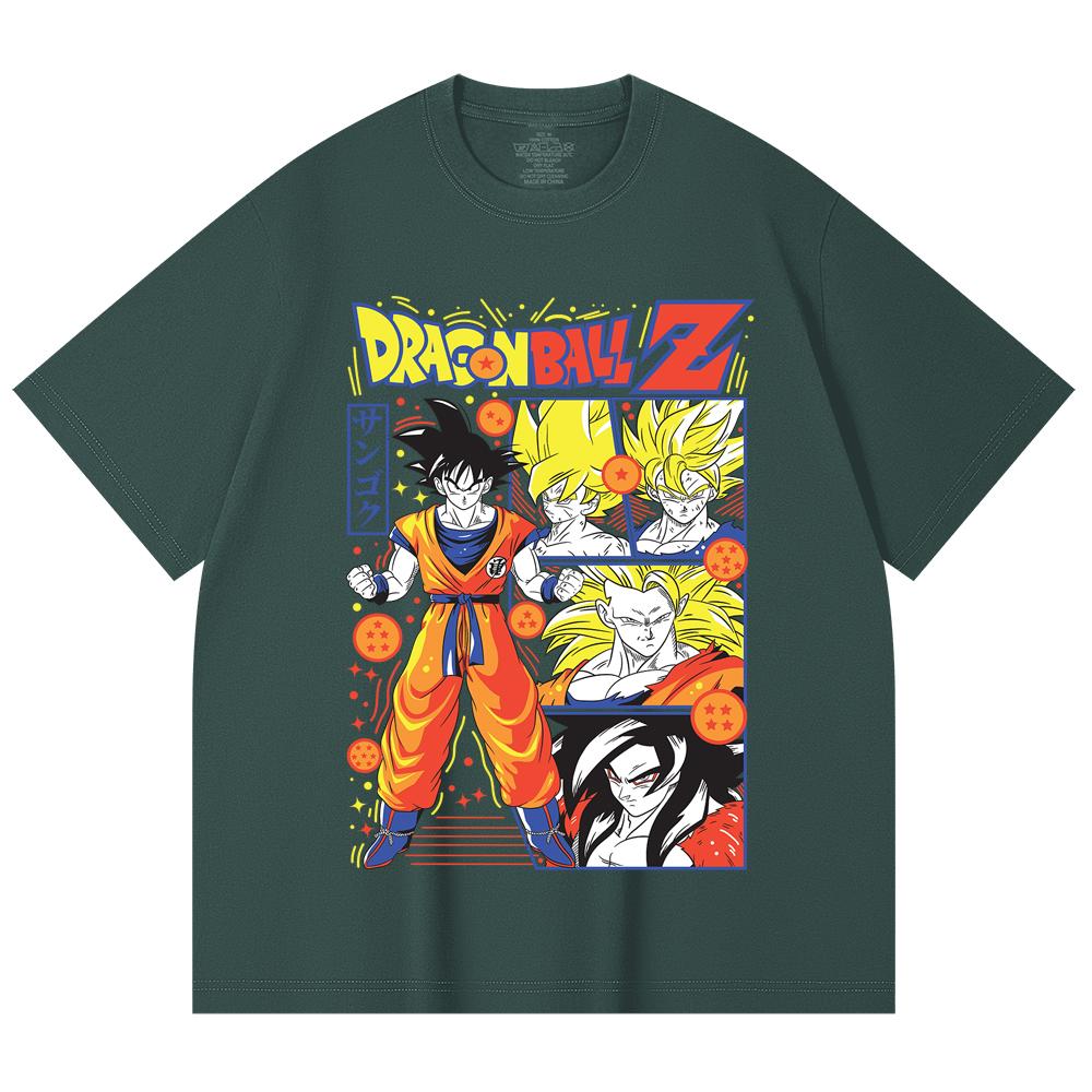 230 Gsm 100% Cotton Dragon Ball V56 Goku Print Unisex Heavy Cotton T Shirt