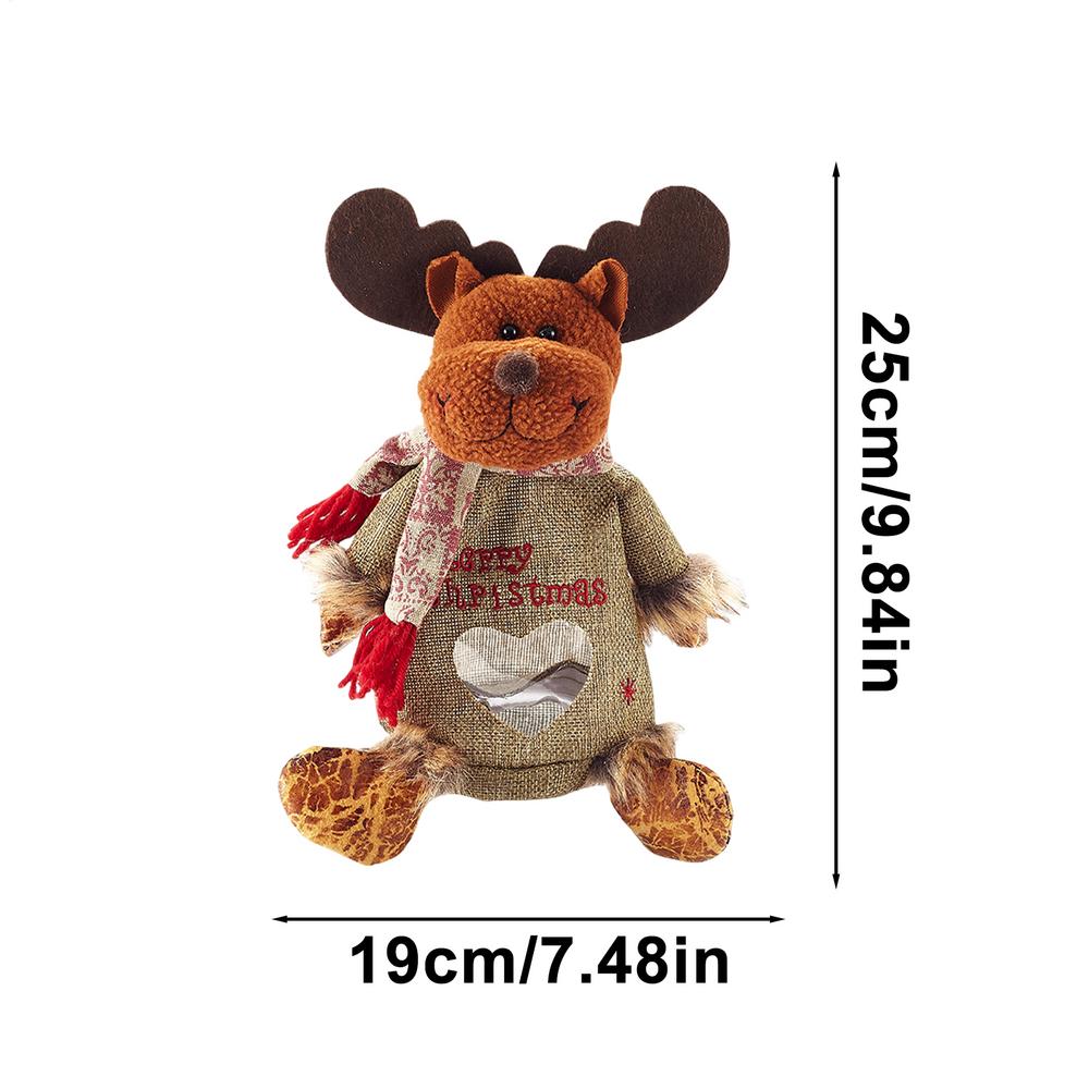 Merry Christmas Gift Bags Santa Claus/Elk/Snowman Creative Doll Candy Bag Zipper Design Fabric Storage Bags Gift Pouches