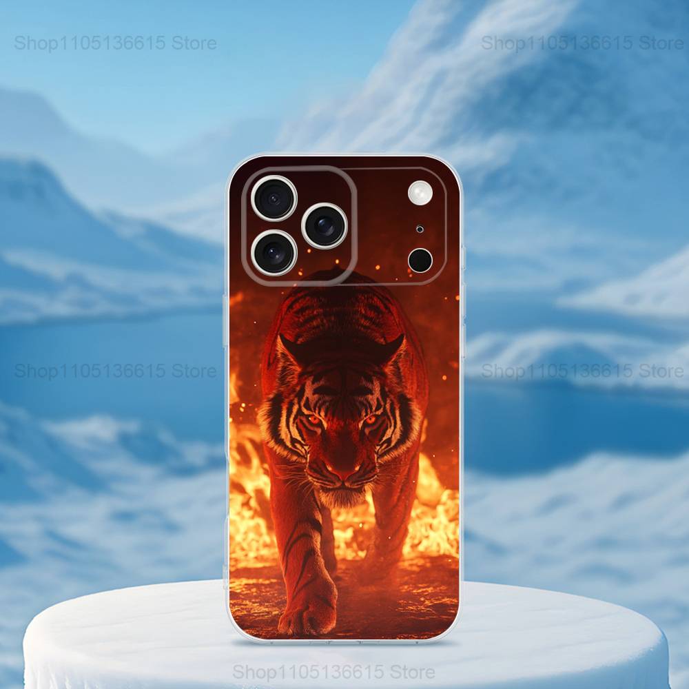 Coole Kunst Tiger Mythos Für iPhone 12, Mini, 16, X, 13, XR, 15, Pro, 17, Plus, 11, Max, 14, SE, XS, Transparent Weiche Hülle