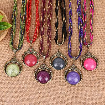 New Fashionable and Retro, Ethnic Style Necklace, Round Hollow Sweater Chain, Rice Bead Woven Necklace.