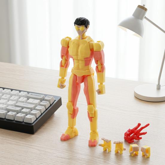 3D Printed Action Figure with Accessories Posable Cartoon Character Model Movable Joints Figure Decoration Collectible Gift for Animation Lovers
