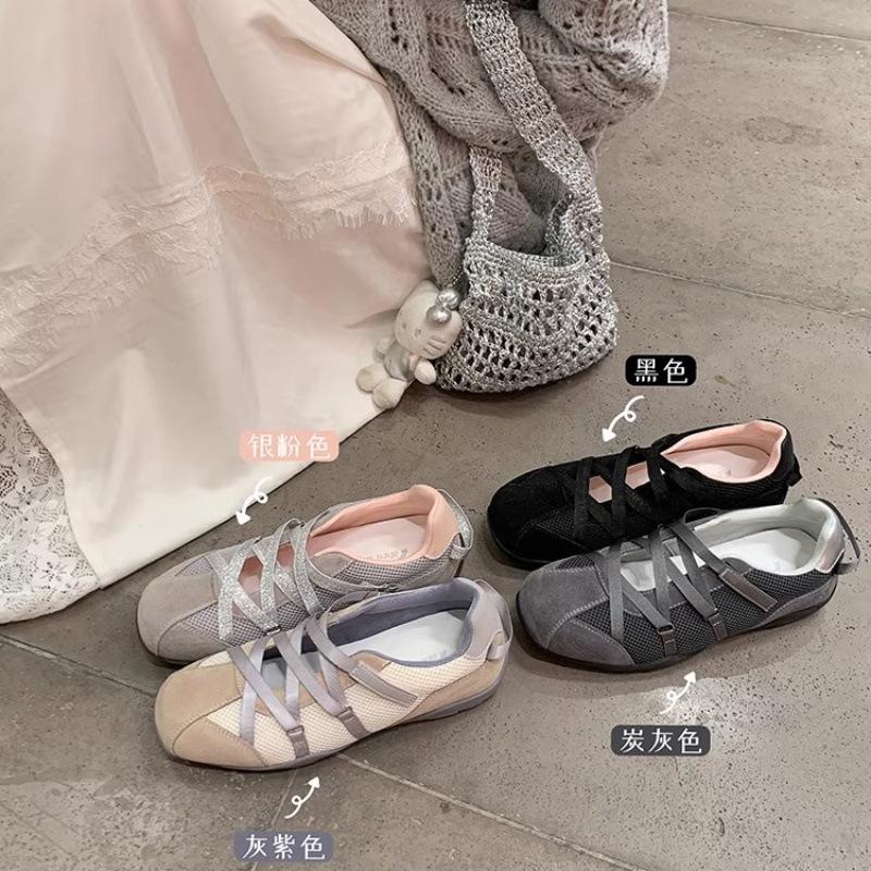 Niche design ballet sneakers women's spring 2025 new leather platform Korean Mary Jane casual shoes