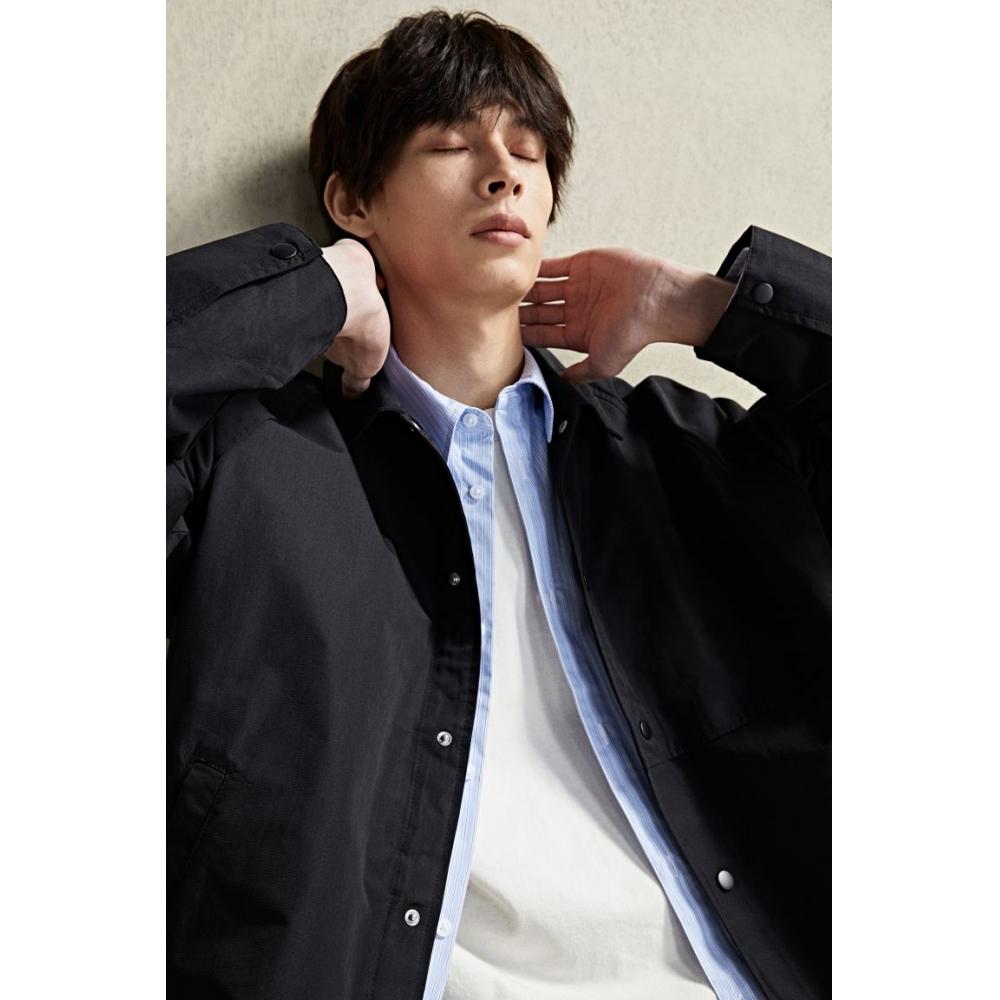 H M Loose Fit sHirt Jacket Black