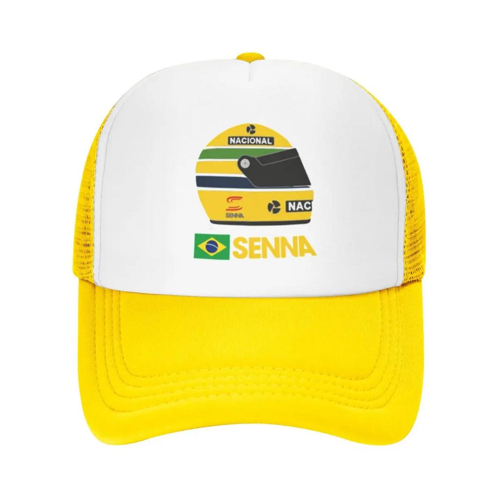 Senna Gelbe Helme Motocross Racing Reise Netz Baseballkappen für Herren Erwachsene Damen Strand Sonnenhut Snapback Kappe