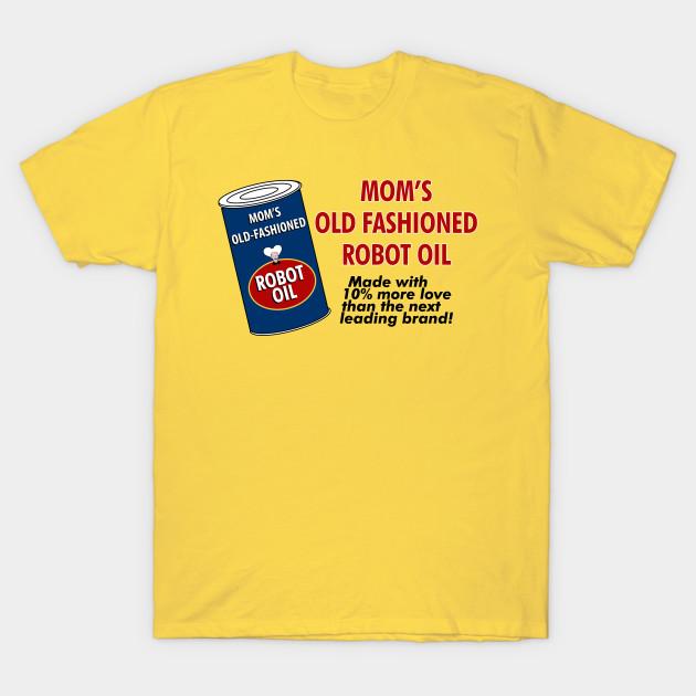 

Men Black Print T-shirt Mom S Old Fashioned Robot Oil No-Cut Transfer Paper Print Cotton Tshirt M