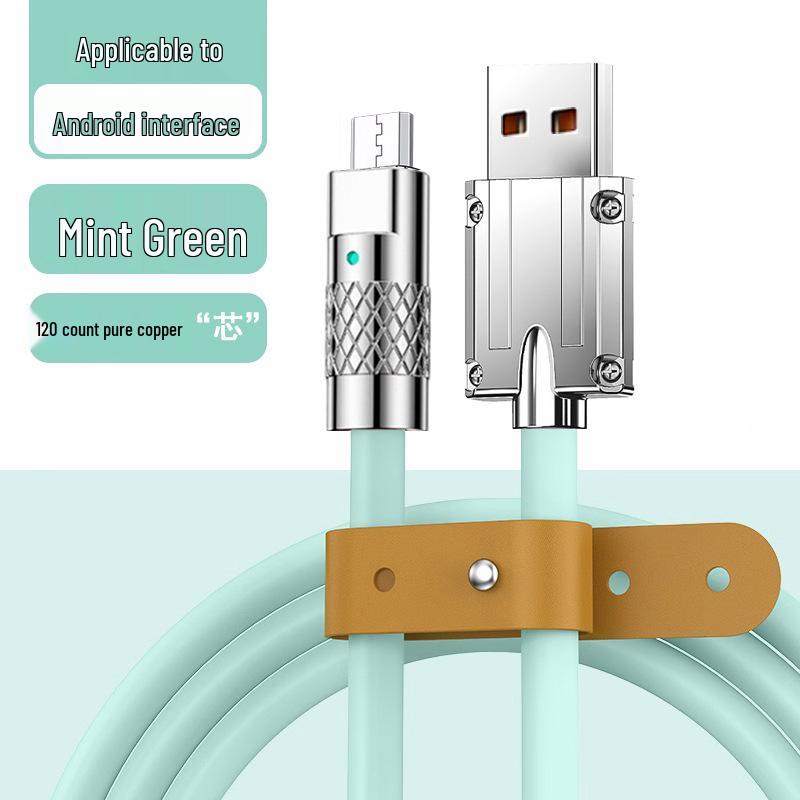Ultra-Fast Charging Cable: Copper-Zinc Alloy for Android, Apple, Huawei 1m Orange