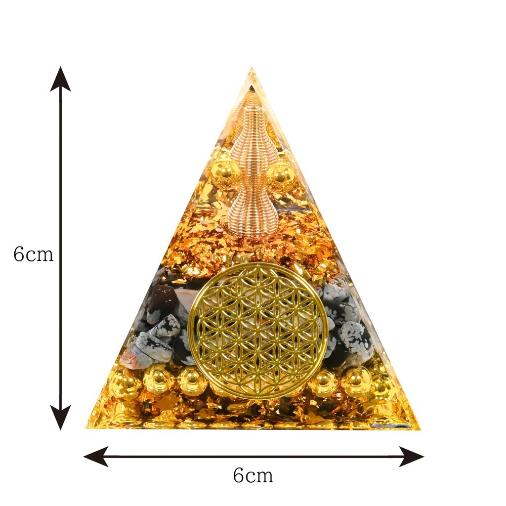 Orgonite Crystal Orgone Pyramid Tower Energy Nature Reiki Healing Chakra 6cm X 6cm (30)