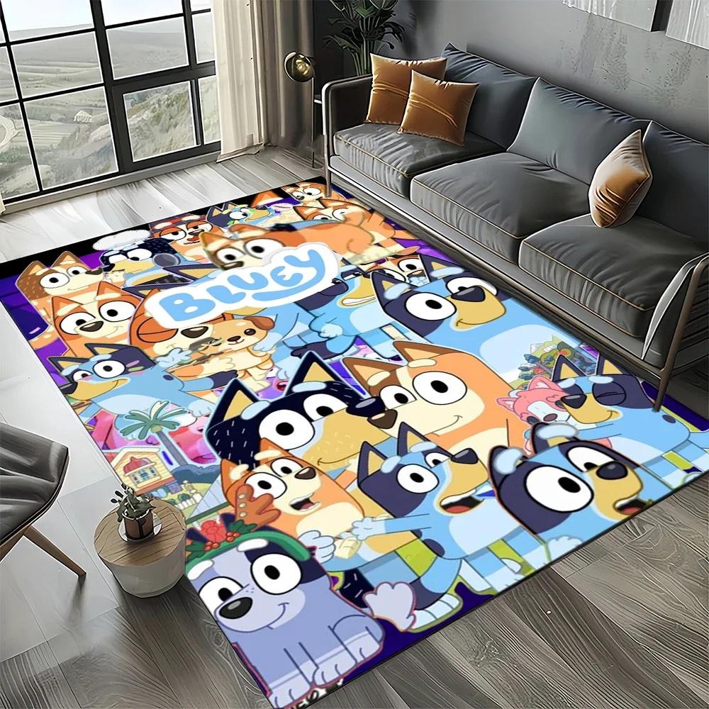 2025 New Style Bluey Family Cartoon Dog Carpet Rug for Living Room Bedroom Home Sofa Decoration,Kids Play Non-slip Floor Mat
