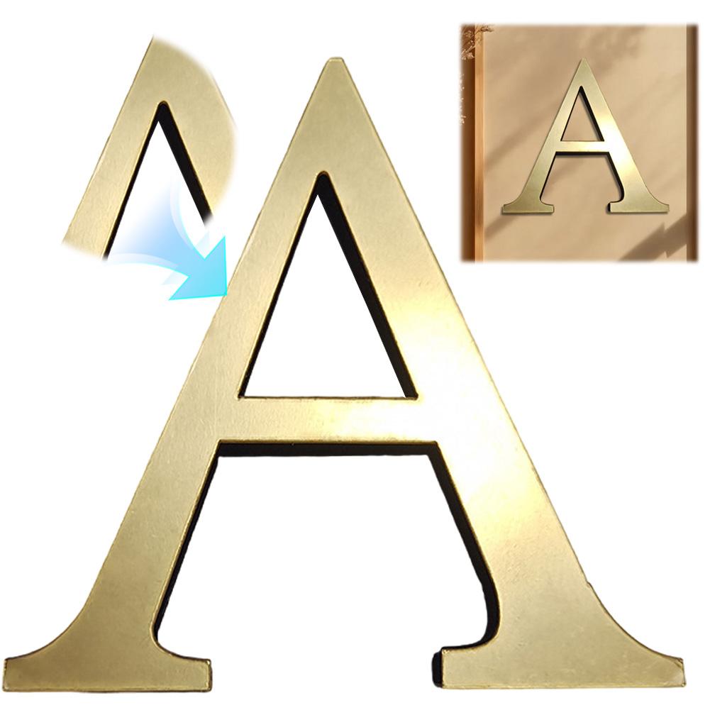 Gold English Letters Wall Stickers Wall Art Alphabet 10CM 3D Acrylic Mirror+EVA Numbers Ornaments DIY Wall Decals for Home Decor