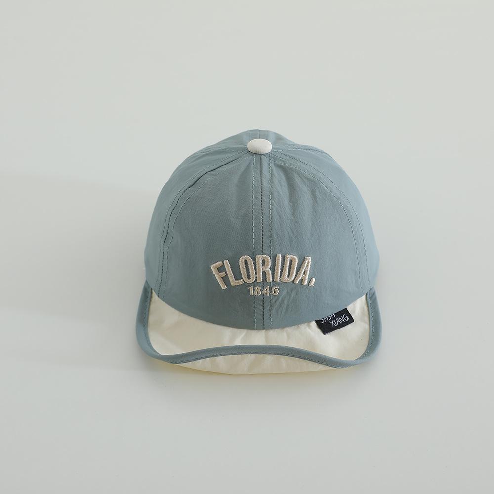 

Soft Brim Summer Boys Girls Duck Tongue Hats Quick Dry Baby Baseball Cap Patchwork Embroidery Letter Infant Toddler Sun Hat 48CM синій