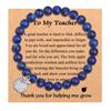 New Purple Agate Bracelet for Teacher Teacher's Day Gift Bracelet Apple Pendant Lapis Lazuli Card Bracelet