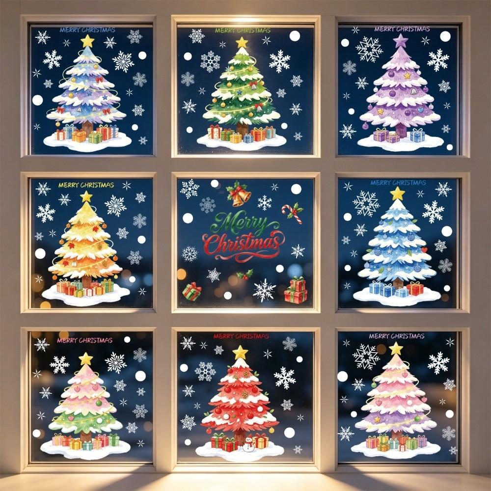 DIY Glass Window Sticker Removable Static Xmas Party Door Stickers Glass Mirror