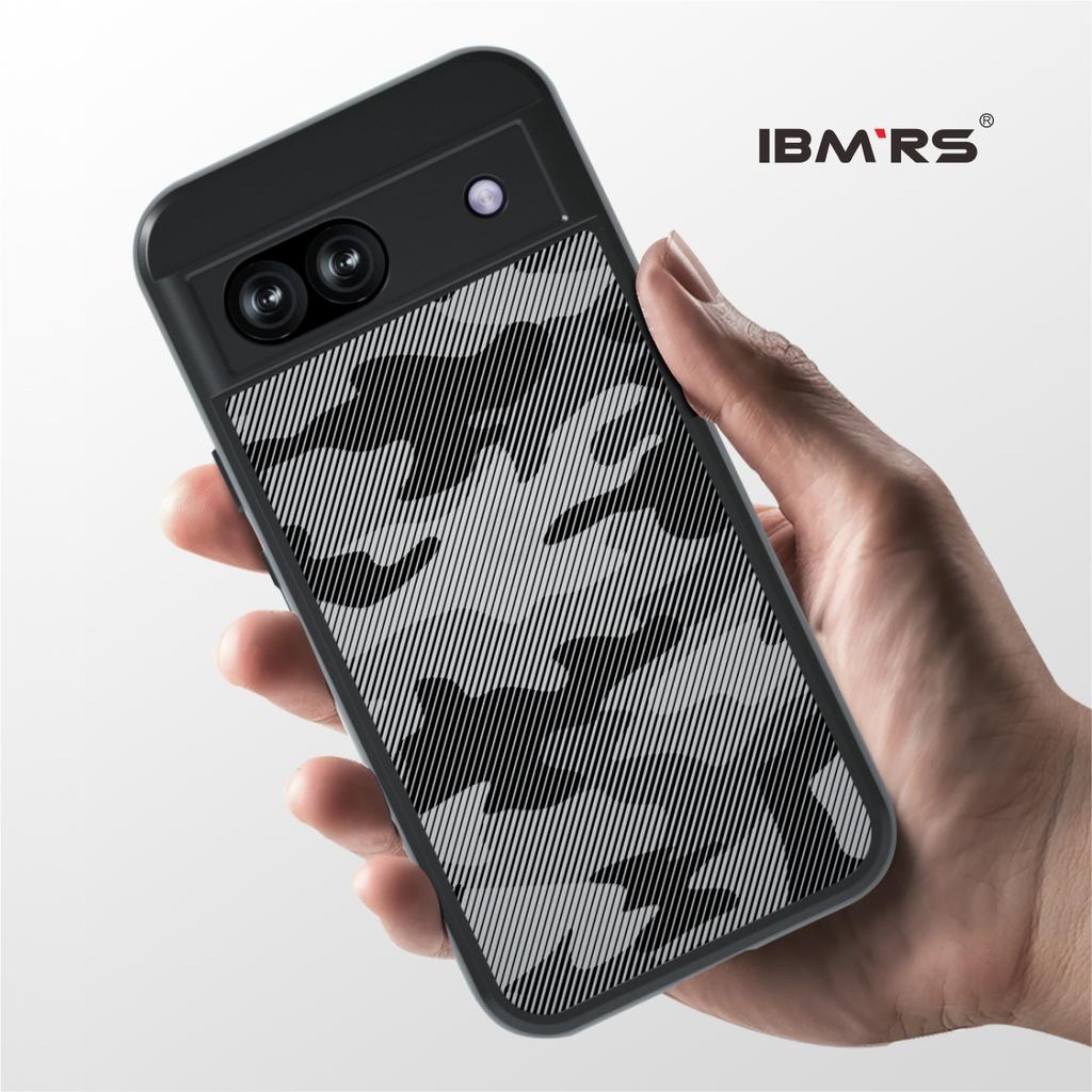 (Comes with wrist strap)IBMRS for Google Pixel 8a Case ,Camouflage PC Hard Back Soft edges Airbag Shockproof Transparent matte Back Cover Phone Case
