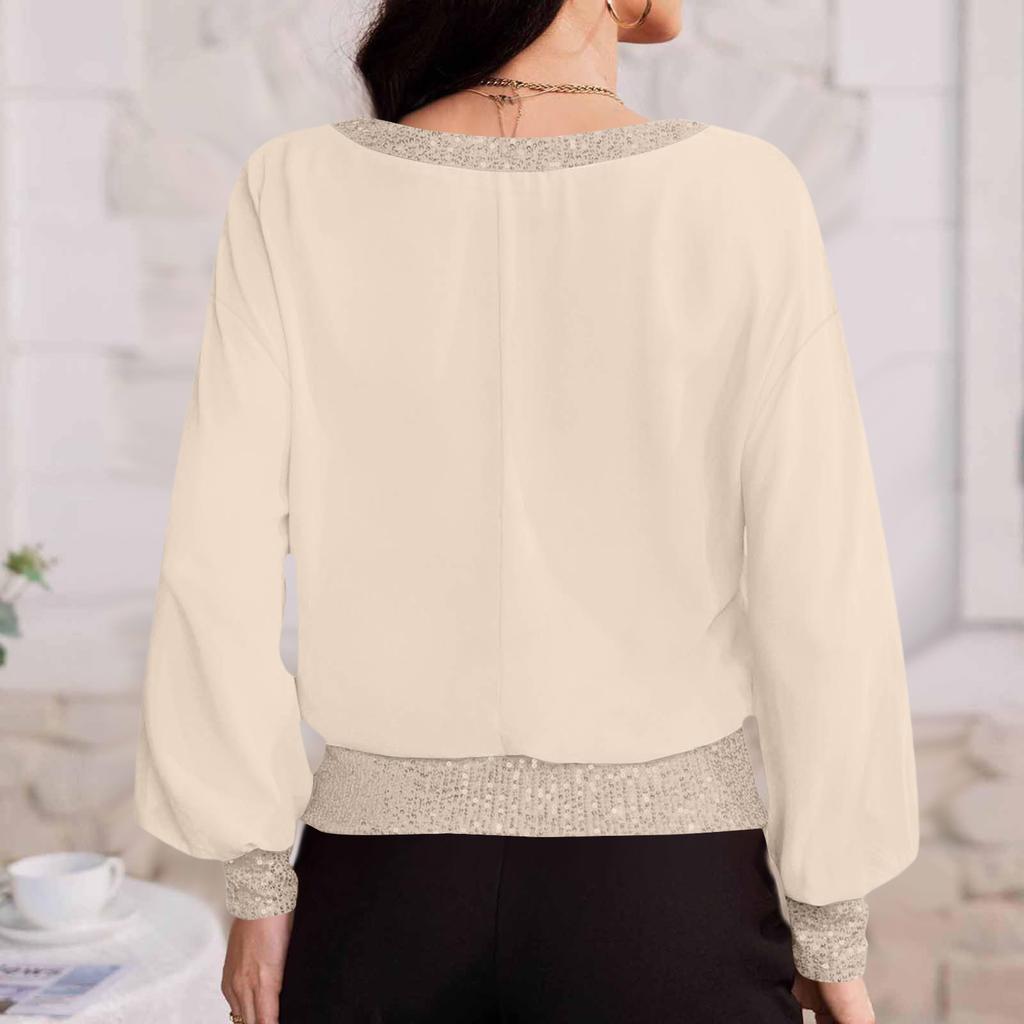 Women's Velvet Pullover Sweatshirt Casual Loose,Fit Color Long,Sleeve Top