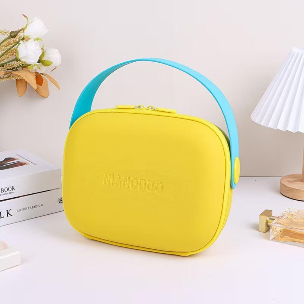 

Silicone Makeup Bag Candy Color Hard Shell Handbag Simple Eva Cosmetic Bag Women жёлтый