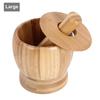 Bamboo Mortar Pestle Set Pounded Garlic Jar Wooden Grinder Round Smooth Hand Polished Pestle Set For Grind Herbs Spices Pepper