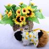 1 Set Kaninchen Kleidung Leine Spitze Saum Bowknot Pfirsich Druck Haustier Kaninchen Hamster Zugseil Pet Liefert