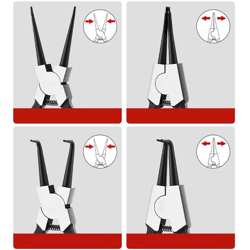 9inch Snap Rings Pliers Double Purpose Circlip Pliers Carbon Steel Removing Reassembling Hand Tool for Internal