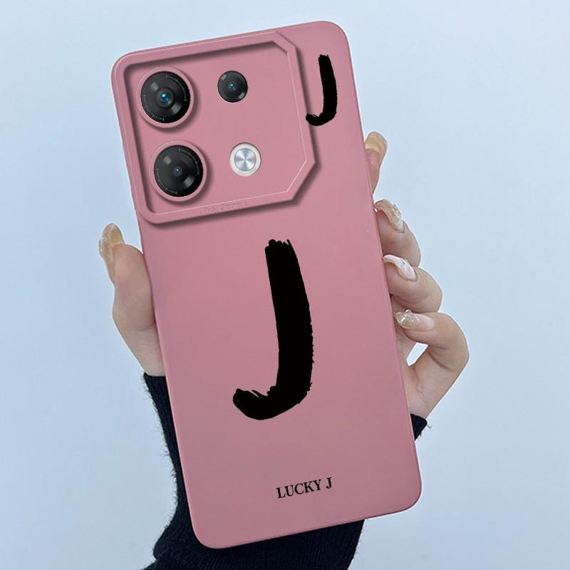 For Infinix GT 10 Pro X6739 Phone Case Lucky Initial Letter Matte Soft Silicone Shell For InfinixGT 10Pro GT10 Pro Cover Casing