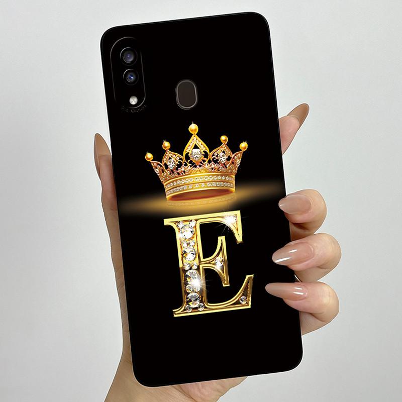 Phone Case for Samsung A20 a205 Galaxy a207 A20s Soft Silicone Crown Letters Back Cover for Samsung A20 A 20s A30 Bumper Shells