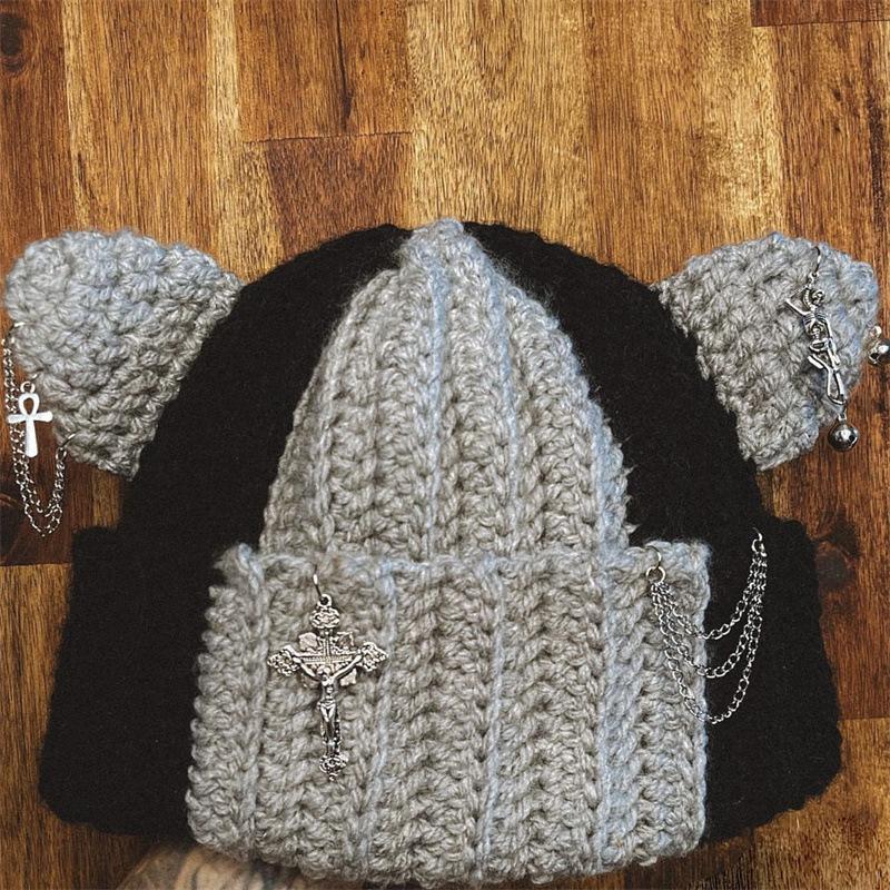 Neu Handgemachte Gehäkelte Elfenmütze Elfenmütze Eltern-kind-mütze