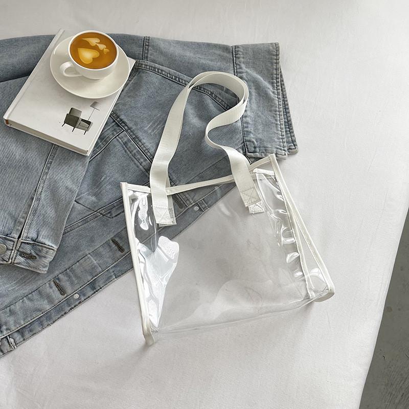 Fashionable Street Style Pvc Tote Bag 2023 Summer Trendy Women's Handbag