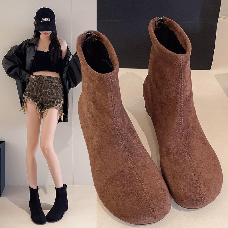 2026 Spring Autumn Women Modern Ankle Boots Fashion Round Head Short Booties Ladies Casual Low Heel Shoes Bottes Femmes
